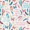 Faith Birds and Butterflies Silky Premium Fleece No-Sew Throw Kit (72 x 60) (Harbor Blue)